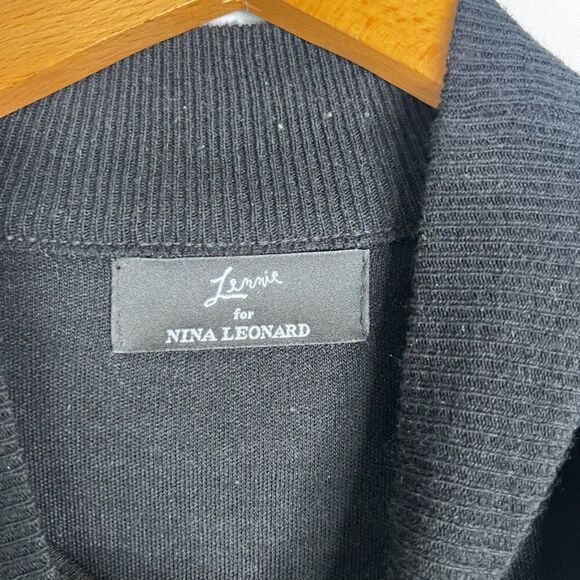 Lennie for Nina Leonard Black Sweater Dress & Shawl Cardigan (Attached) Sz 2X - Picture 12 of 14